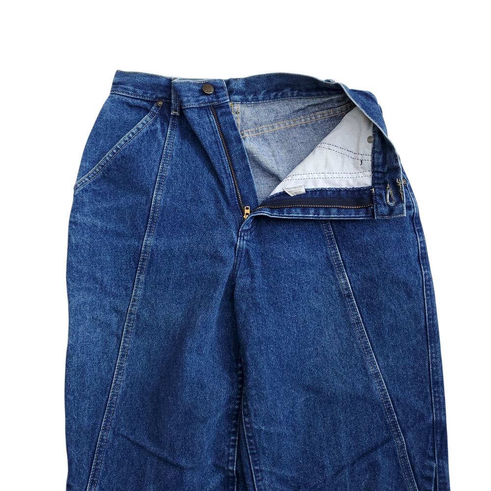 Vintage Lee Blue Jeans Tapered Leg Asymmetric Center Seam 1980s 80s Mom Sz 11 - Picture 6 of 11
